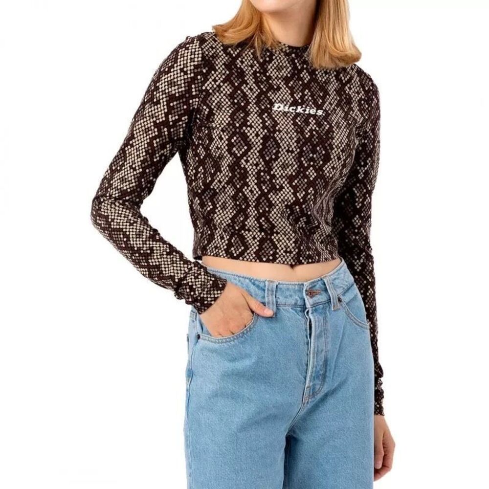 Dickies Long Sleeve Camden Crop Top Size Large